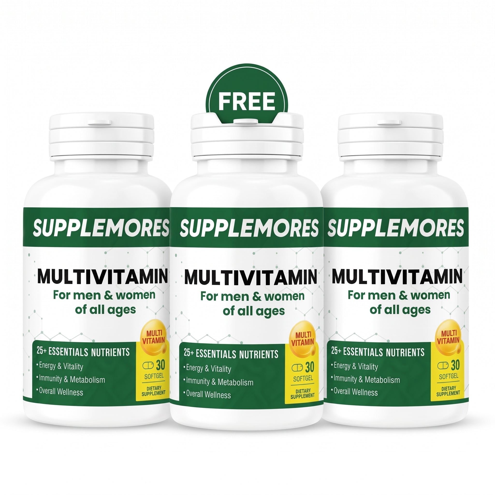 Multivitamin For Men & Women (3 Packs) Supplemores
